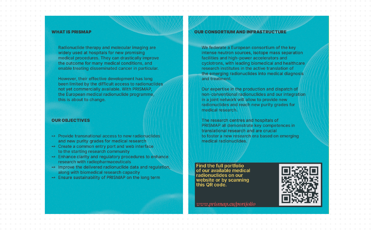 Left spread of the fully-opened flyer